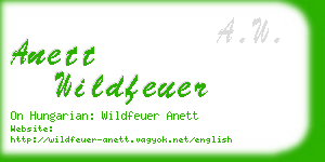 anett wildfeuer business card
